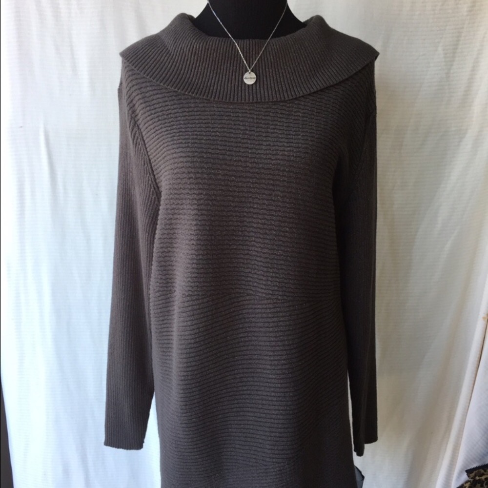 ALFANI Brown Tunic Sweater